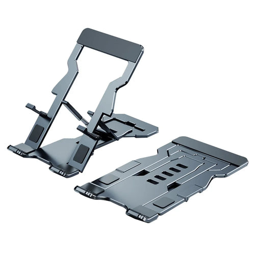 Portable Foldable Aluminum Alloy Cell Phone Holder Adjustable Desktop Phone Bracket Stand - Grey - 1