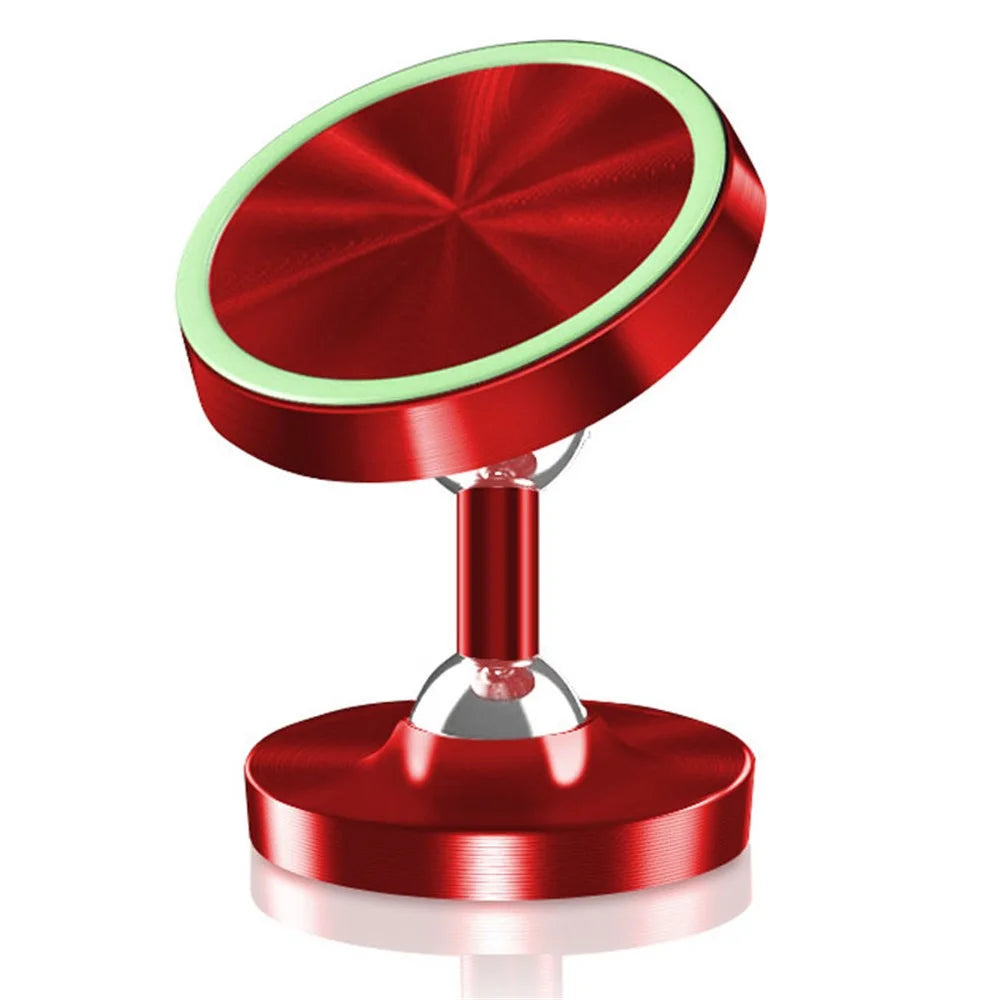 DW-55 Luminous Magnetic Car Dashboard Phone Holder 360 Degrees Rotating Metal Cell Phone Stand Bracket - Red - 2