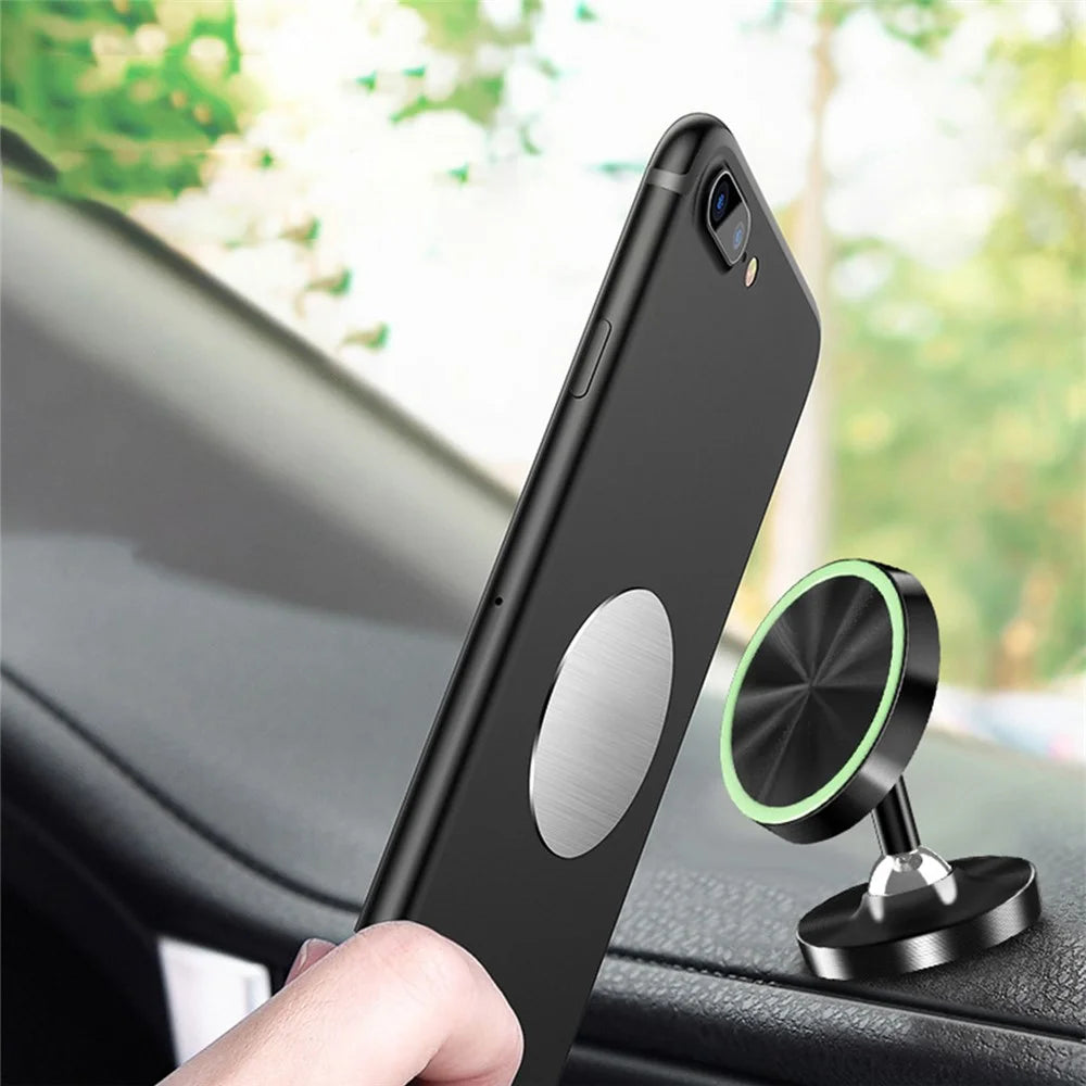 DW-55 Luminous Magnetic Car Dashboard Phone Holder 360 Degrees Rotating Metal Cell Phone Stand Bracket - Red - 3