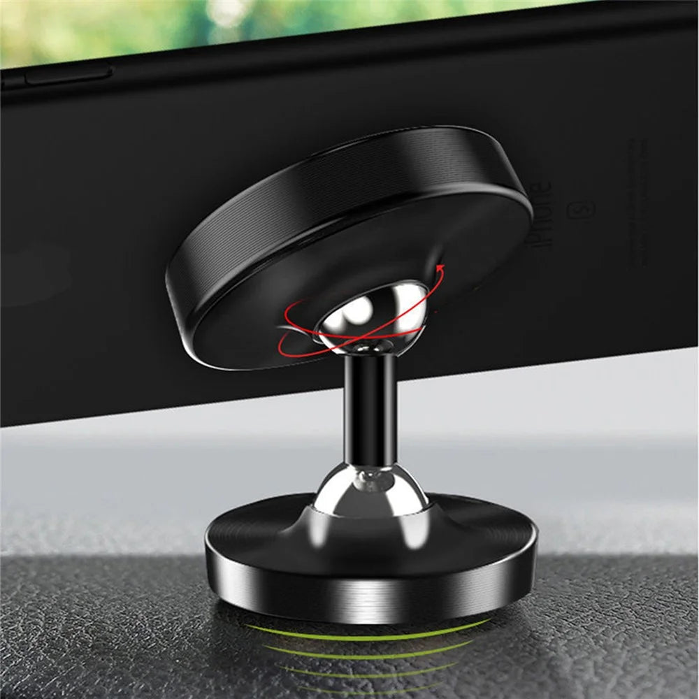 DW-55 Luminous Magnetic Car Dashboard Phone Holder 360 Degrees Rotating Metal Cell Phone Stand Bracket - Red - 4