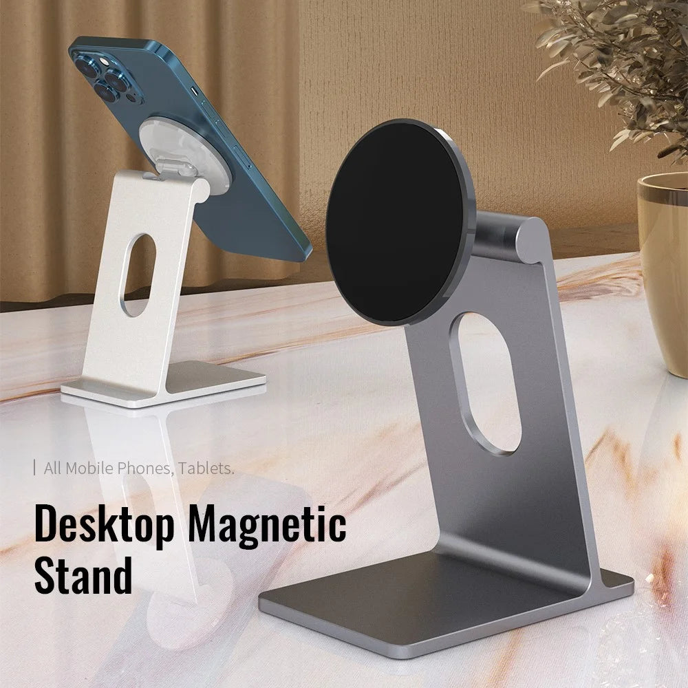 R-JUST SJ18 Universal Aluminium Alloy Desktop Phone Stand Holder Magnetic Tablet Phone Bracket - Grey - 2