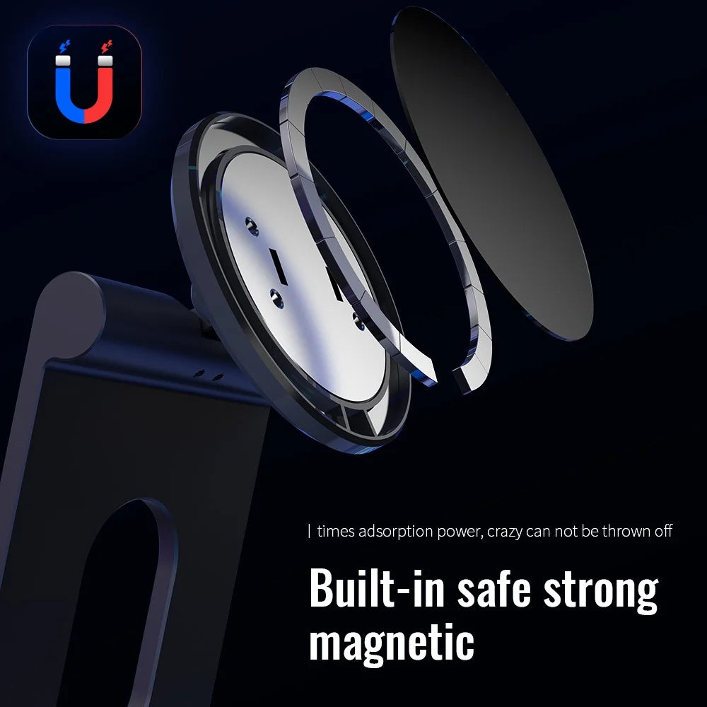 R-JUST SJ18 Universal Aluminium Alloy Desktop Phone Stand Holder Magnetic Tablet Phone Bracket - Grey - 4