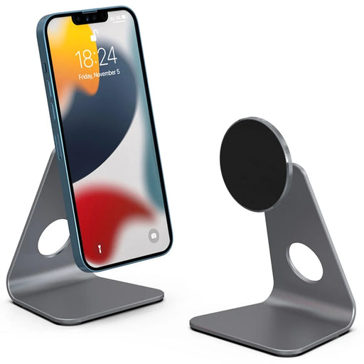 R-JUST SJ19 L-shaped Adjustable Aluminium Alloy Magnetic Stand Tablet Phone Holder Bracket - Grey - 1