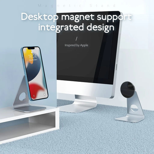 R-JUST SJ19 L-shaped Adjustable Aluminium Alloy Magnetic Stand Tablet Phone Holder Bracket - Grey - 2