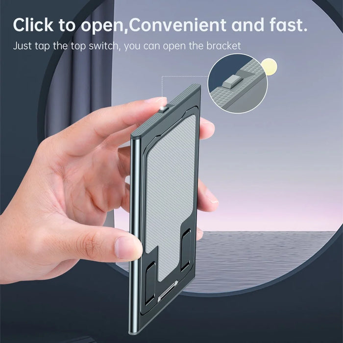 R-JUST HZ16 Universal Foldable Desktop Mobile Phone Tablet Holder Bracket Adjustable Metal Stand - Blue - 3