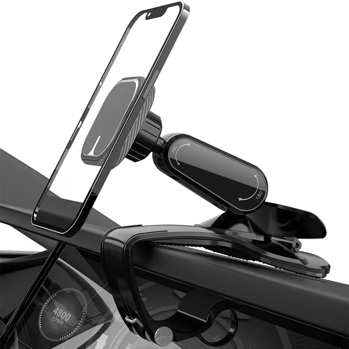 212-C Multi-function Universal Vehicle Dashboard Phone Clamp Holder 360-degree Rotating Magnetic Cell Phone Mount Stand with Phone Number Sticker - 1