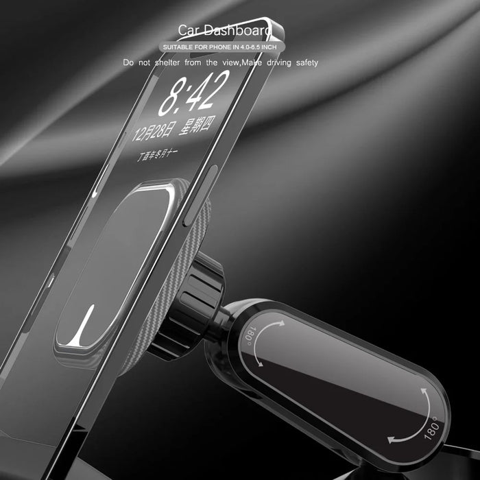 212-C Multi-function Universal Vehicle Dashboard Phone Clamp Holder 360-degree Rotating Magnetic Cell Phone Mount Stand with Phone Number Sticker - 4