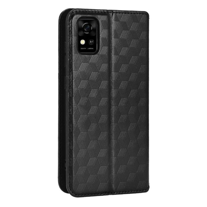 For ZTE Blade A31 Scratch-resistant Imprinted Pattern Cell Phone Case PU Leather + TPU Phone Cover - Black - 3