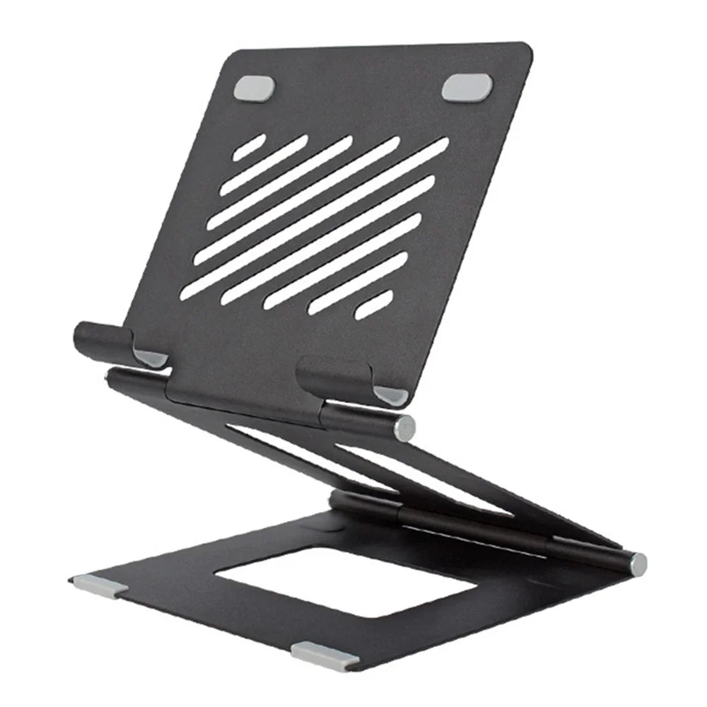 A37 Laptop Stand Metal Ergonomic Foldable Computer Stand Riser Holder Notebook Stand - Black - 1