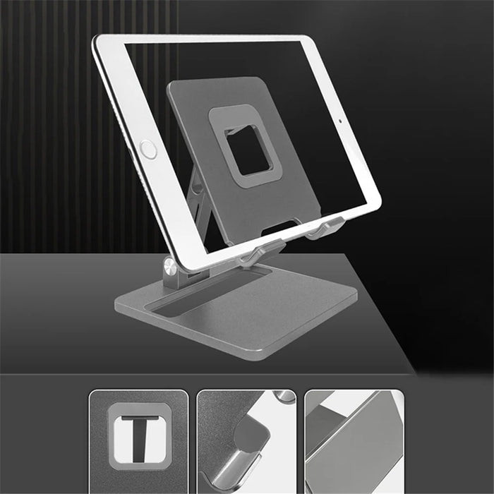 J002 Aluminum Alloy Foldable Tablet Stand Laptop Phone Stand Riser Holder Notebook Stand - Grey - 3