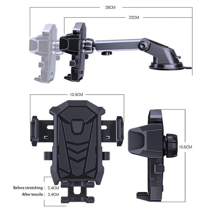 D-31 Stretchable Dashboard Cell Phone Bracket Suction Car Mount Phone Holder for Universal Vehicles - 2