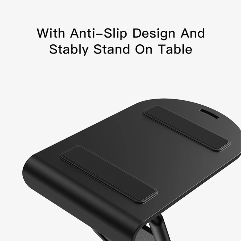 YESIDO C141 Folding Hands-free Phone Holder 4 Angles Adjustable Anti-slip Desktop Stand - Black - 5