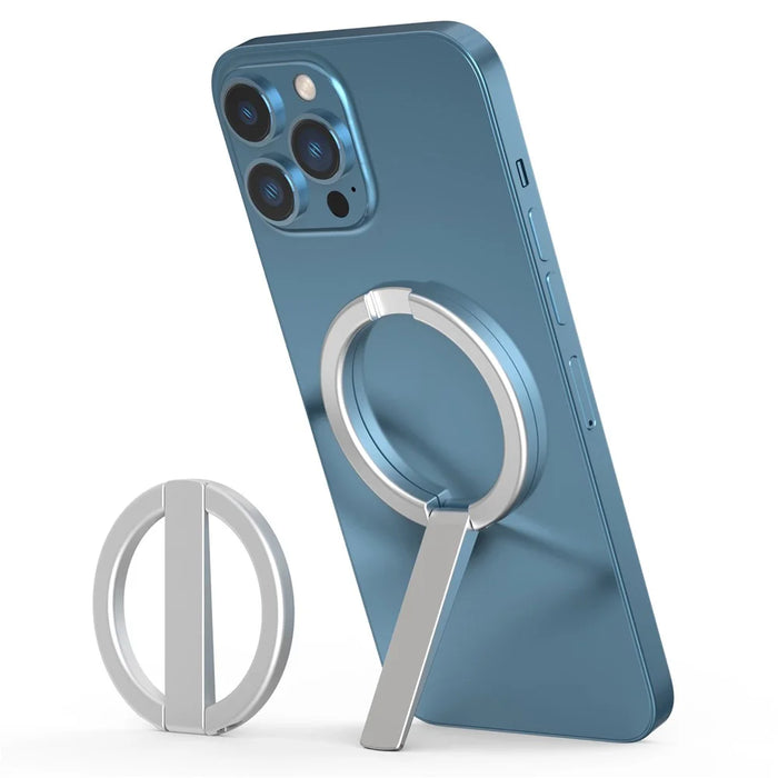R-JUST SJ20 Ring Shape Magnetic Suction Mobile Phone Holder Desktop Bracket Hands-free Stand - Silver - 1