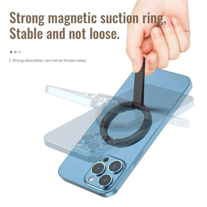 R-JUST SJ20 Ring Shape Magnetic Suction Mobile Phone Holder Desktop Bracket Hands-free Stand - Silver - 4