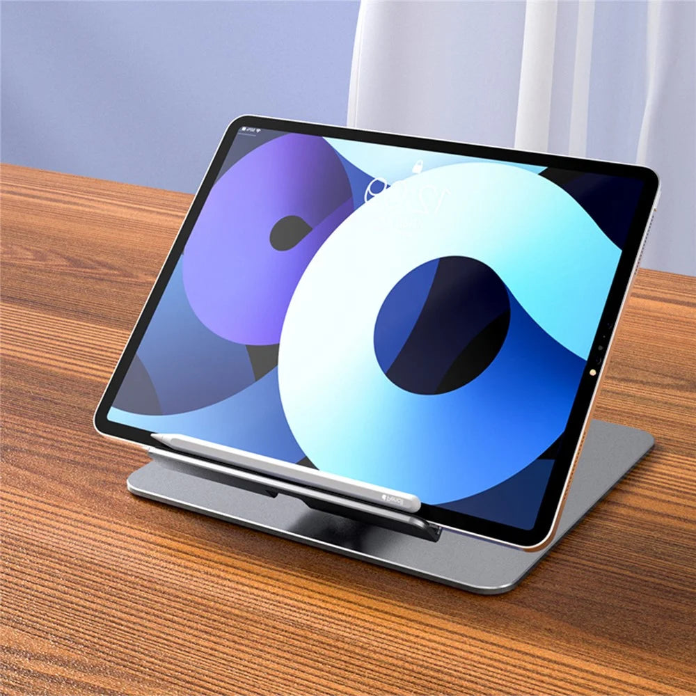 H06 Laptop Holder Riser 360 Degree Swivel Computer Tablet Stand Height Adjustable Aluminum Alloy Desktop Bracket - Silver - 4
