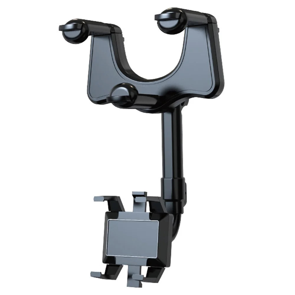 ZJ099 Car Rearview Mirror Mount Phone Holder Rotatable Adjustable Length Cell Phone Bracket - 1