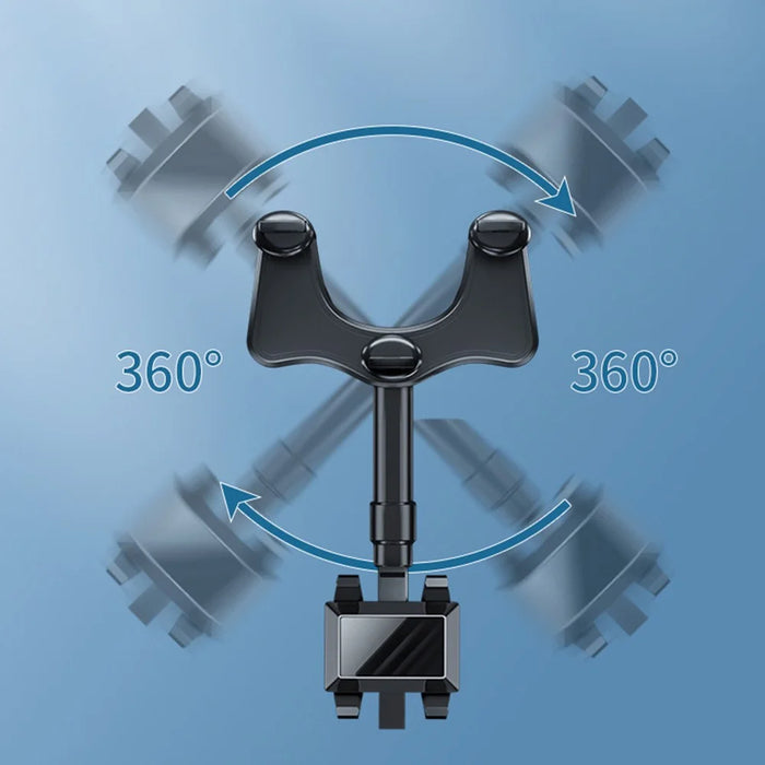 ZJ099 Car Rearview Mirror Mount Phone Holder Rotatable Adjustable Length Cell Phone Bracket - 2