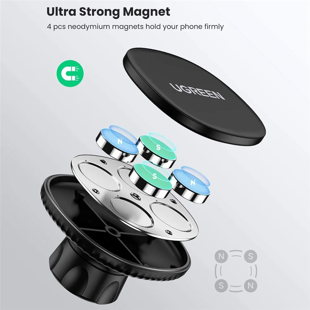 UGREEN N52 Magnetic Dashboard Phone Holder for iPhone Samsung Huawei 360 Degree Adjustable Stand - 3