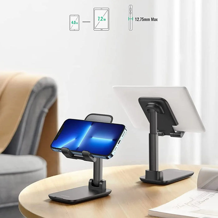 UGREEN 20435 Folding Desk Phone Stand Adjustable Phone Holder for Live Steaming Hands-Free Video Compatible with iPhone 13 Pro Max Galaxy S21 Ultra / S20 FE - Black - 4