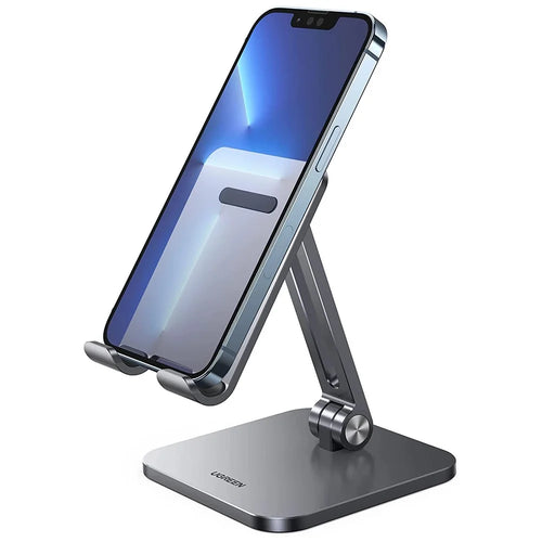UGREEN 40392 Aluminum Foldable Desk Phone Stand Non-Slip Adjustable Tablet Holder for iPhone 13 Pro Max/Galaxy S21 S20/Huawei P30 Pro/P20/Redmi Note10 - 1