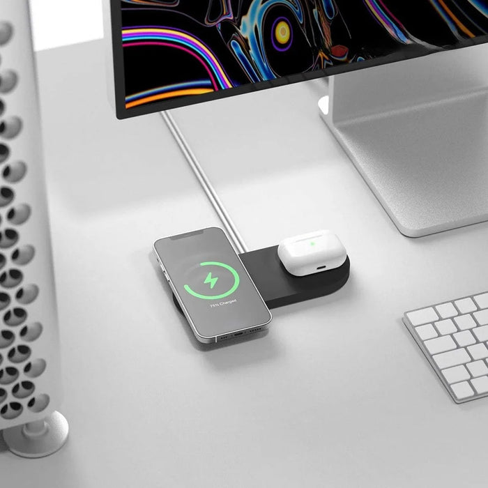 Wireless Charger Case Compatible with MagSafe Magnetic Charger Silicone Protective Cover - Black - 4
