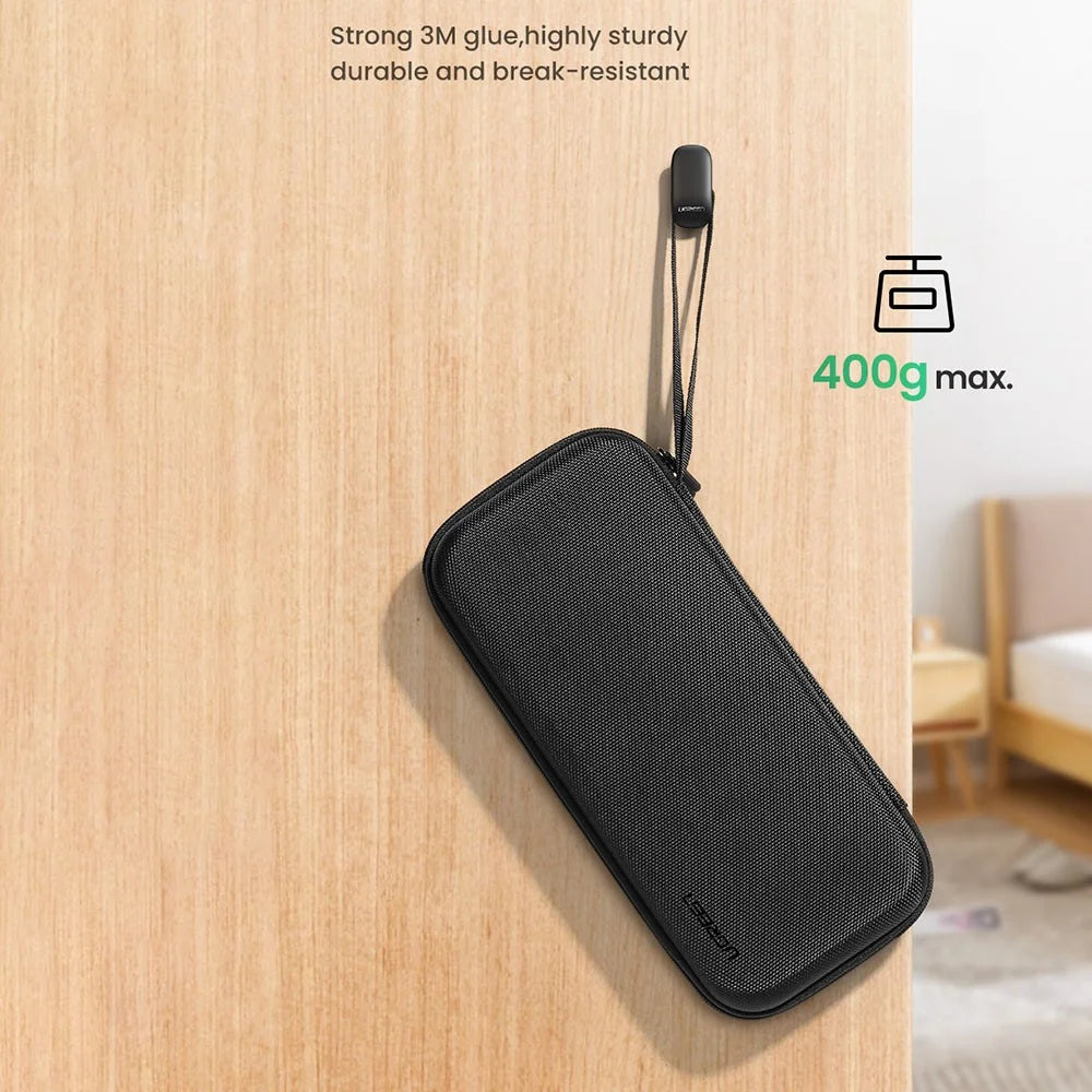 UGREEN 4Pcs Car Office Key Hook Earphone Charger Holder Cord Management Self-adhesive Organizer Hook - 4