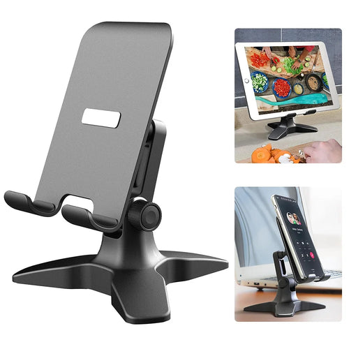 IPS-T6  Cell Phone Stand Angle Adjustable Rotating Desk Sturdy Folding Tablet Holder Stand for Home Office - 1