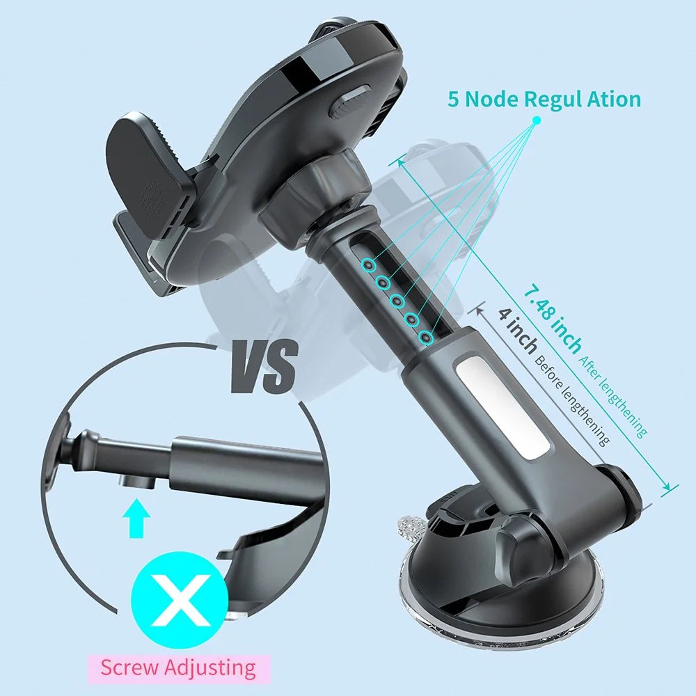 H9-S02 Angle-adjustable Car Phone Holder Mount Dashboard Strong Magnetic Absorption Base Phone Clip Holder - 6