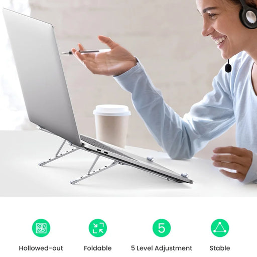 UGREEN 20642 Adjustable Folding Aluminum Laptop Stand Multi-Angle Portable Desktop Computer Holder for MacBook Air Pro Laptops - 2