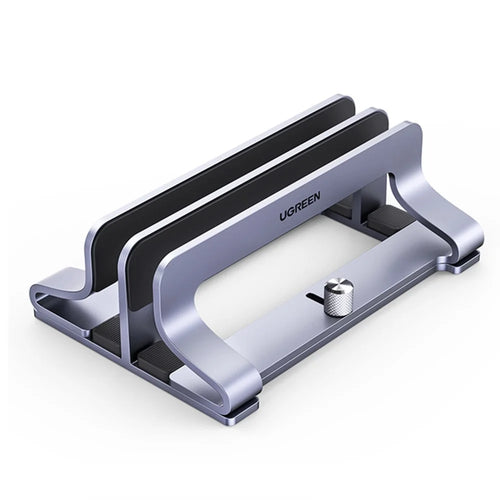 UGREEN 60643 Vertical Desktop Laptop Stand Dual Slot Aluminum Tablet Holder for MacBook Air Pro PC Anti-scratch Adjustable Notebook Rack with Silicone Pads - 1