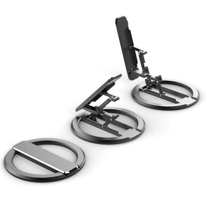 For iPhone 13 Magsafe Magnetic Kickstand Portable Folding Rotation Design Phone Holder Stand - Black - 1