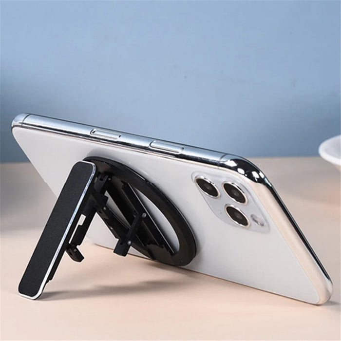 For iPhone 13 Magsafe Magnetic Kickstand Portable Folding Rotation Design Phone Holder Stand - Black - 2