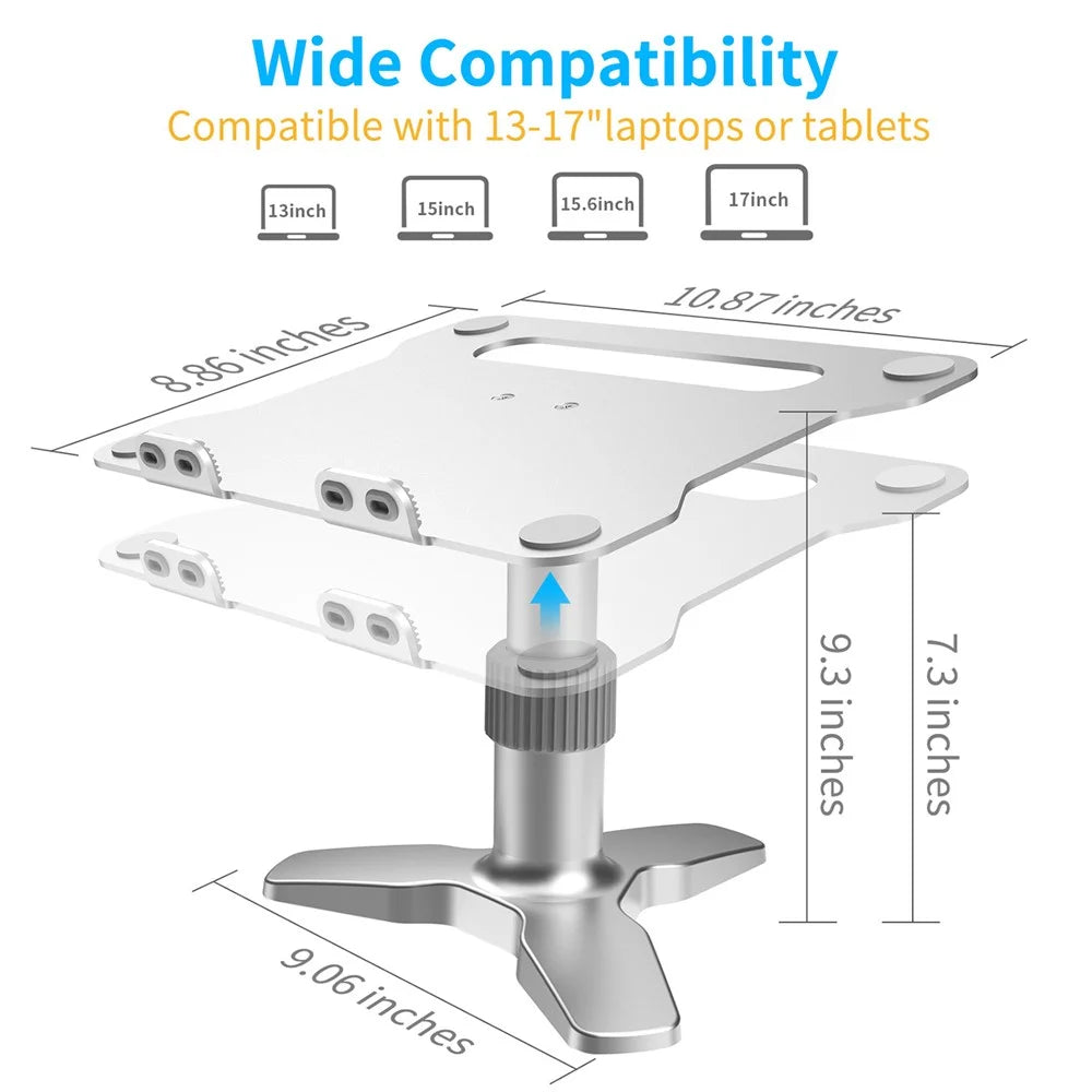 L2 Aluminum Laptop Stand Multi-Angle Adjustable Portable Desktop Tablet Holder with Heat Dissipation Hole for MacBook Air Pro/iPad - 4