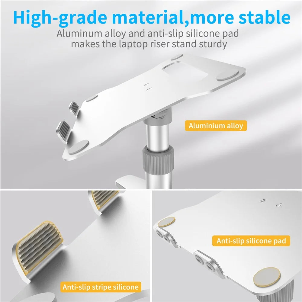 L2 Aluminum Laptop Stand Multi-Angle Adjustable Portable Desktop Tablet Holder with Heat Dissipation Hole for MacBook Air Pro/iPad - 6
