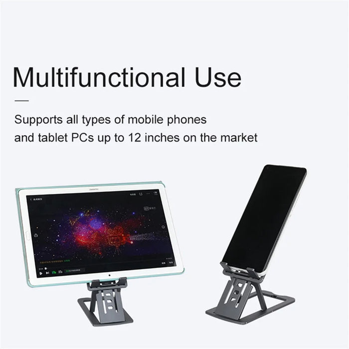 TC04 Cell Phone Stand Holder Height Angle Adjustable Hard Aluminum Alloy Desktop Phone Desk Mount Holder - Grey - 3