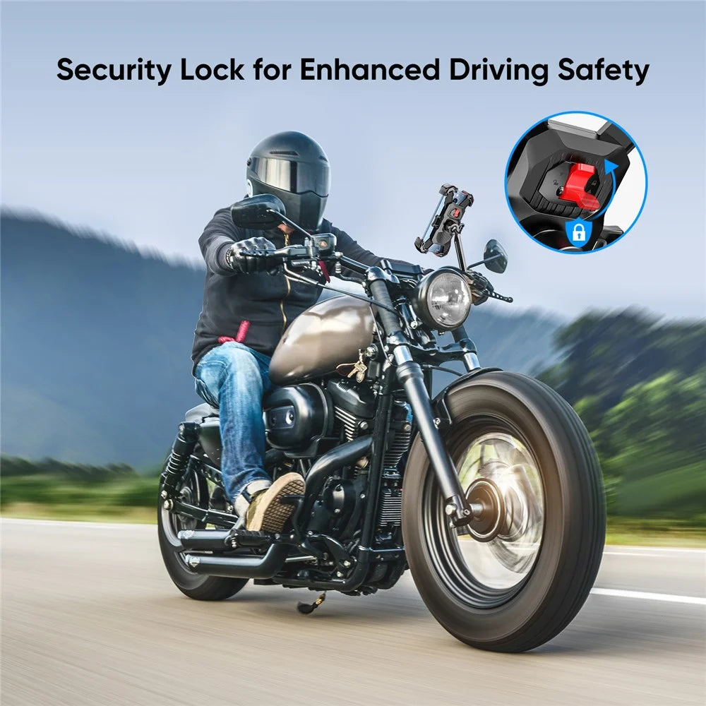 JOYROOM JR-ZS288 Motorcycle Rearview Mirror Mount for 4.7-7 Inch Mobile Phone Holder Bracket - 2