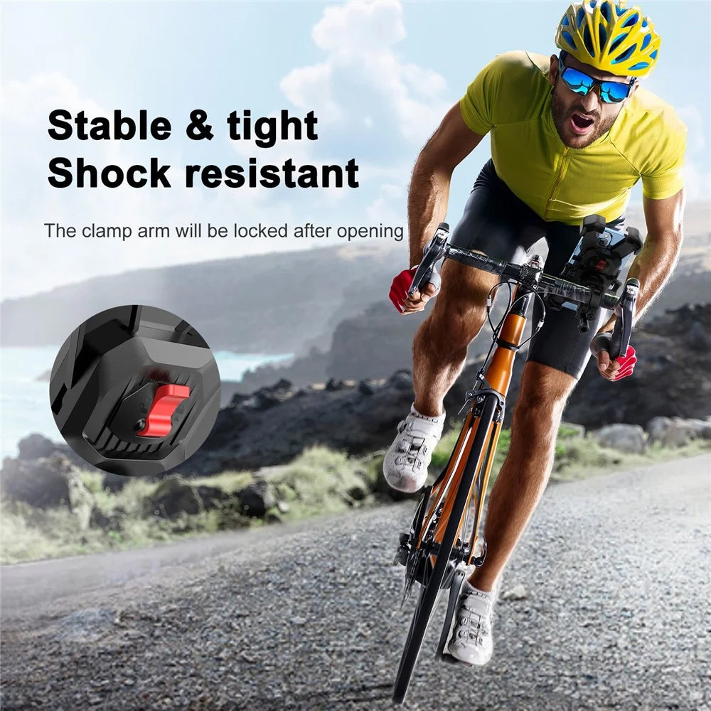 JOYROOM JR-ZS288 Bike Phone Mount Quick Release Bicycle Handlebar Phone Holder Bike Phone Bracket for 4.7-7 inch Cell Phones - Black - 3