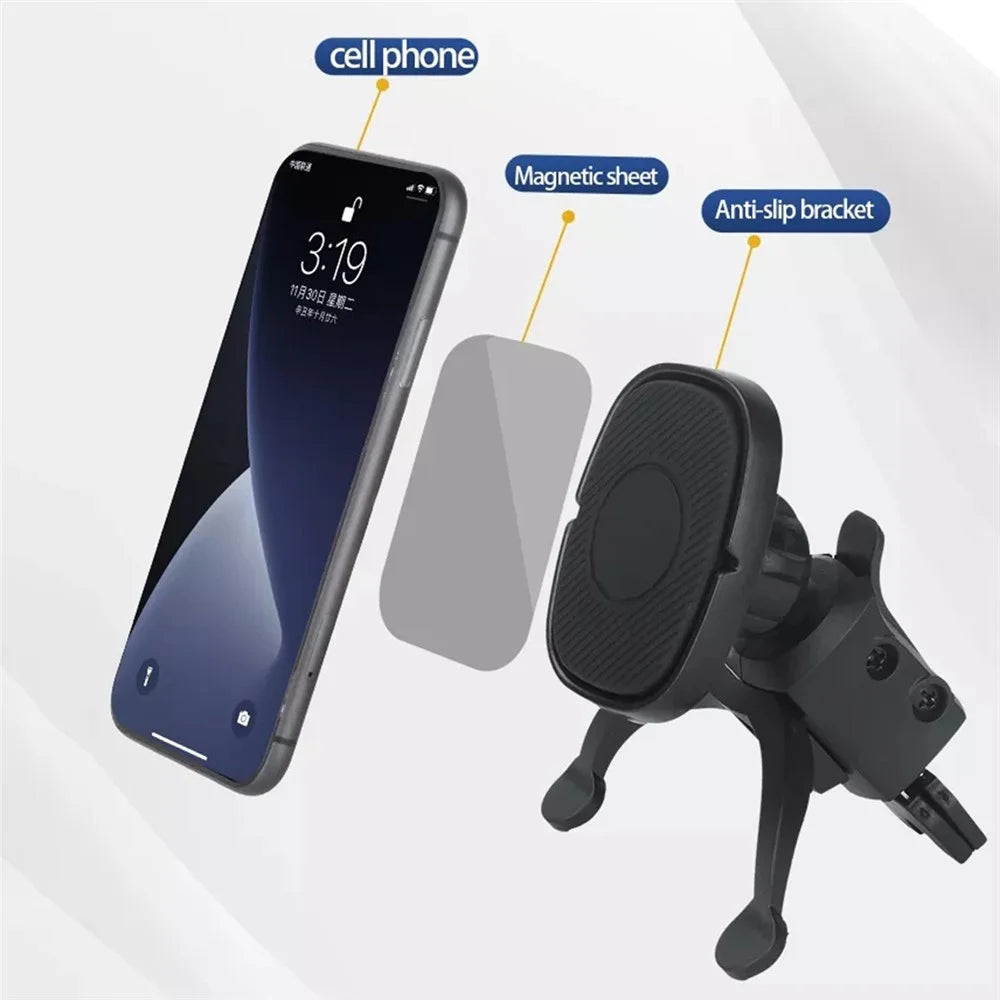 JY-A20 Car Magnetic Phone Mount Air Vent Cell Phone Holder Universal Rotation Car Phone Holder Cradle for GPS Convenient Navigation - 6
