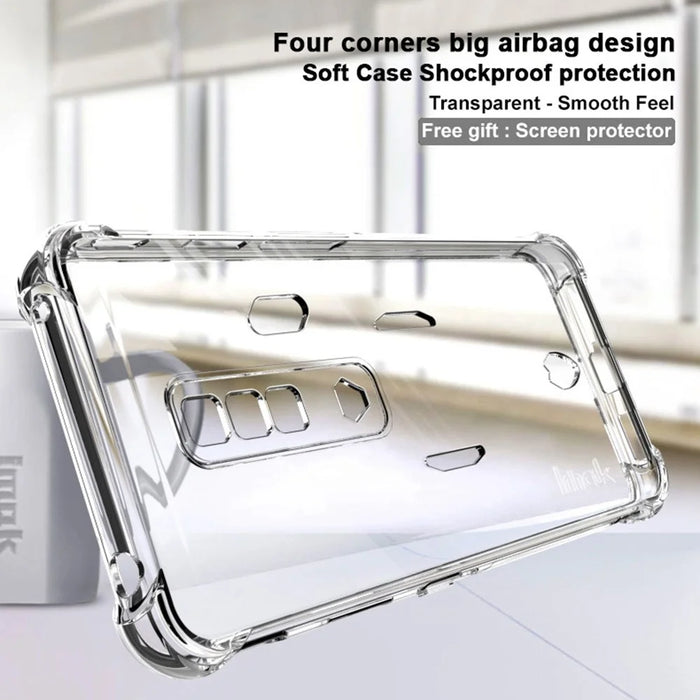 IMAK TPU Case for ZTE nubia Red Magic 7, Airbag Shockproof Transparent TPU Phone Shell with Screen Protector - Transparent - 5
