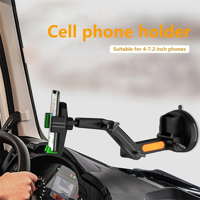 Dashboard GPS Phone Car Mount Adjustable Arm Universal Windshield Phone Holder for 4-7.2 inches Smartphones - Grey - 3