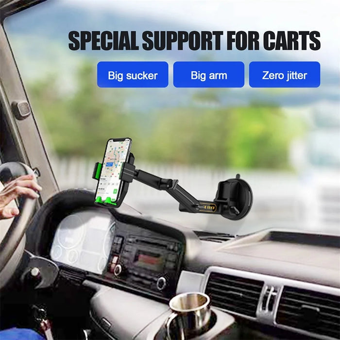 Dashboard GPS Phone Car Mount Adjustable Arm Universal Windshield Phone Holder for 4-7.2 inches Smartphones - Grey - 4