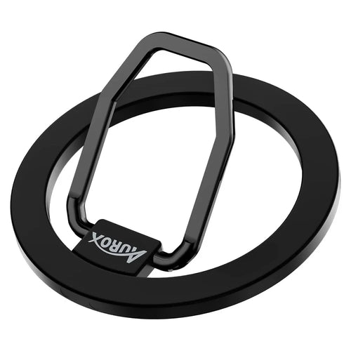 AUROX Magnetic Phone Ring Holder Grip Adjustable Kickstand for iPhone 13 / 12 Series - Black - 1