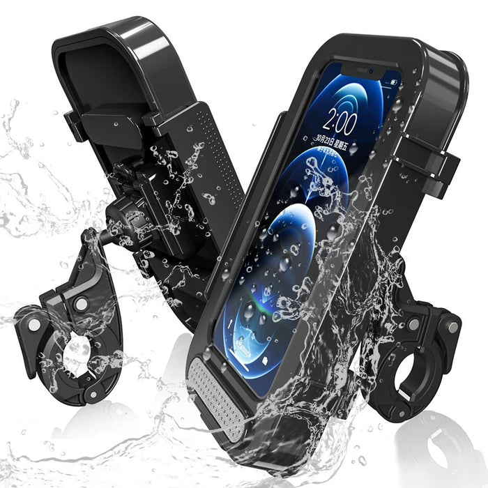 F81 Waterproof Bicycle Touch Screen Phone Holder Motorcycle Handlebar Phone Bracket - 1