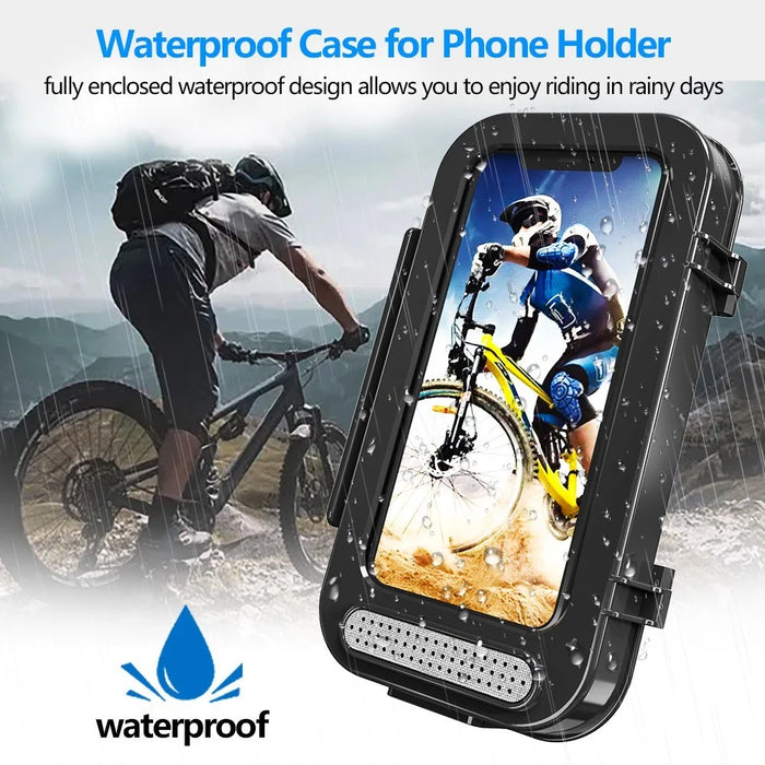 F81 Waterproof Bicycle Touch Screen Phone Holder Motorcycle Handlebar Phone Bracket - 3
