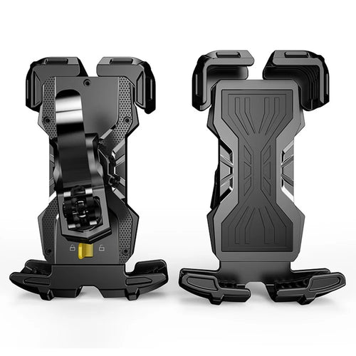 FL-201 Motorcycle Phone Mount Bike Phone Holder Electromobile Handlebar Cell Phone Clamp Scooter Phone Clip for 4.7''- 6.9'' Cell Phones - Black - 1