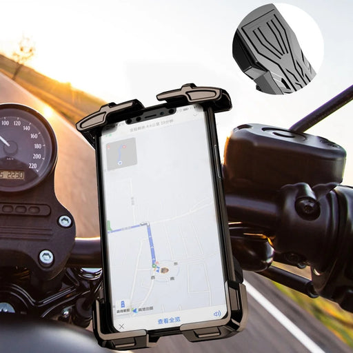 FL-201 Motorcycle Phone Mount Bike Phone Holder Electromobile Handlebar Cell Phone Clamp Scooter Phone Clip for 4.7''- 6.9'' Cell Phones - Black - 2