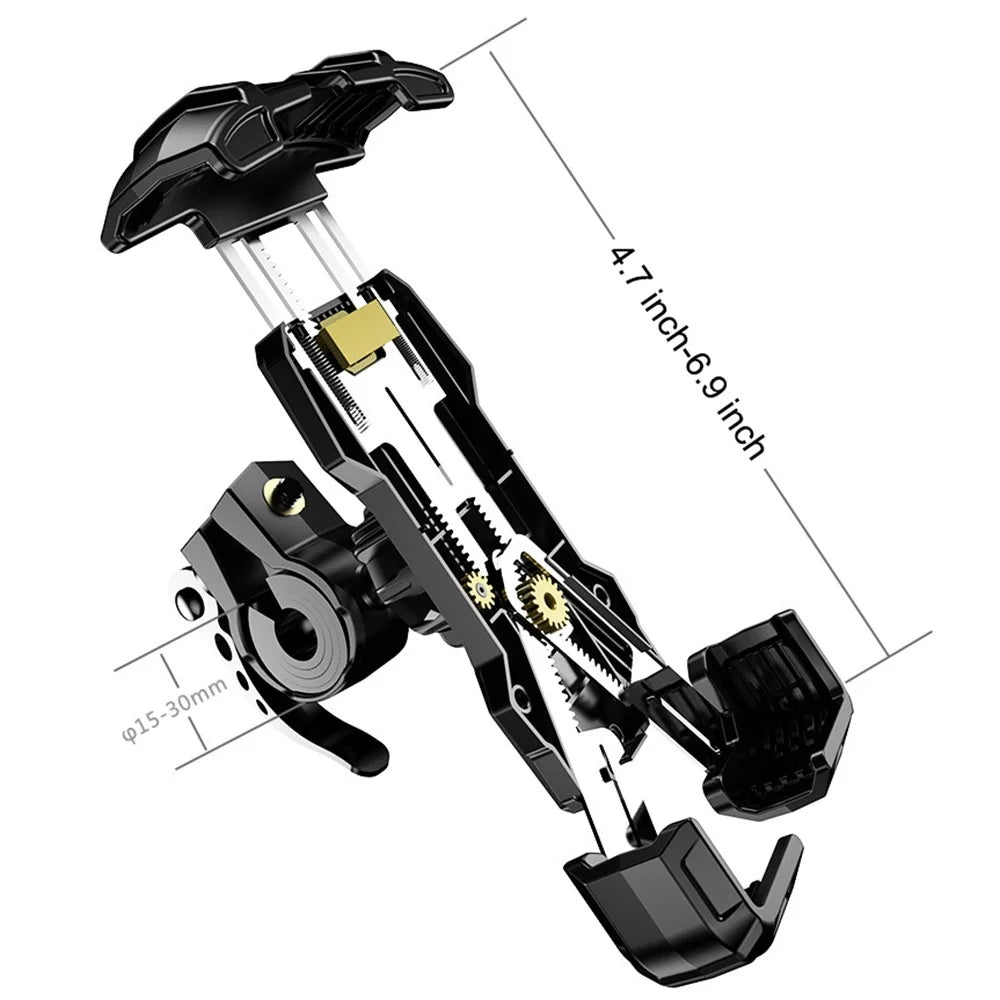 FL-201 Motorcycle Phone Mount Bike Phone Holder Electromobile Handlebar Cell Phone Clamp Scooter Phone Clip for 4.7''- 6.9'' Cell Phones - Black - 7
