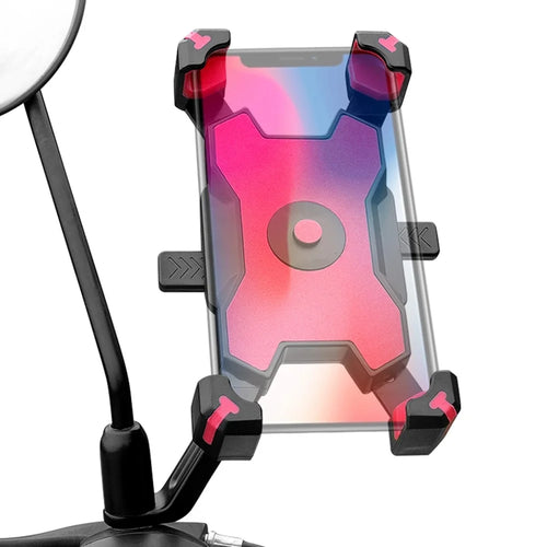 PLA-02 for 3.5-6.8 inch Phone Holder Motorcycle Bike Rearview Mirror Cellphone Mount - Red - 1