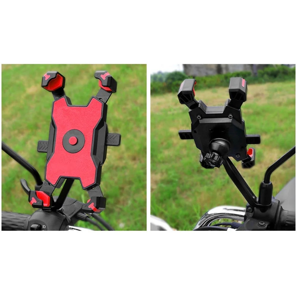 PLA-02 for 3.5-6.8 inch Phone Holder Motorcycle Bike Rearview Mirror Cellphone Mount - Red - 7
