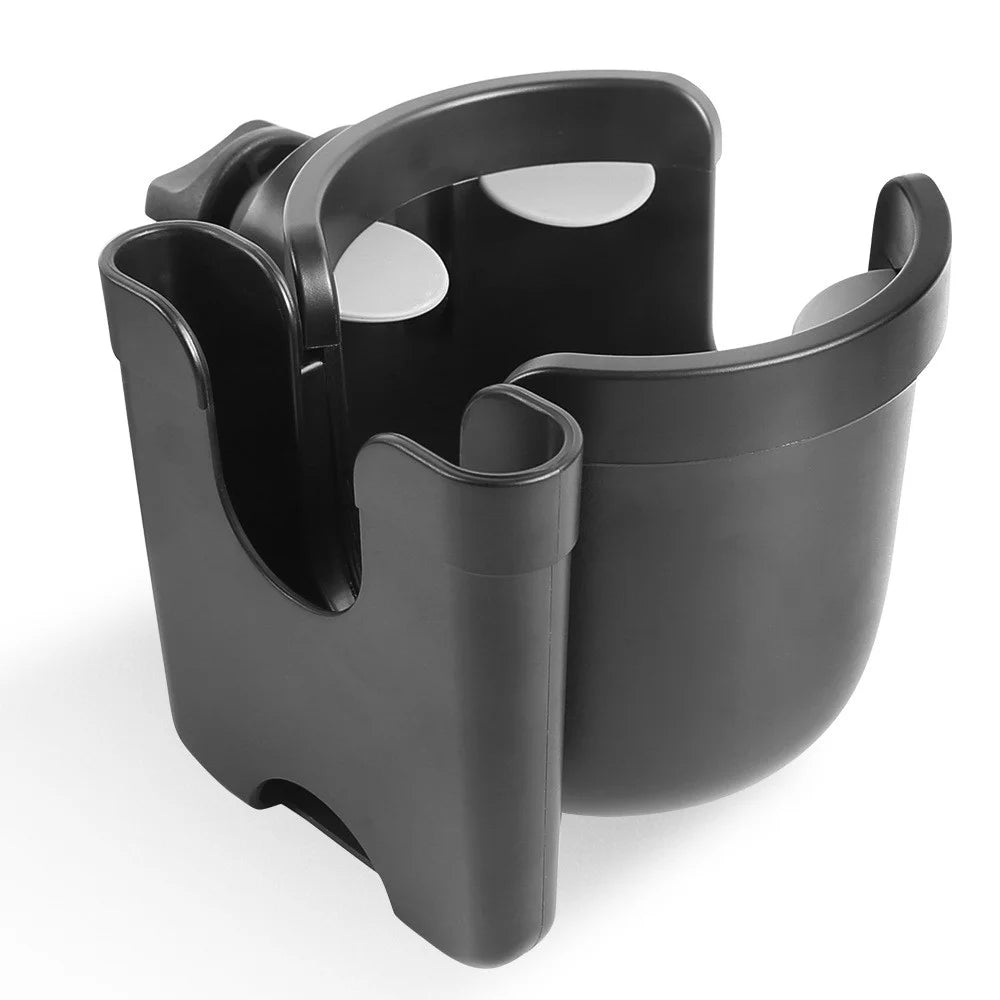 Infant Baby Stroller 2-in-1 ABS Milk Bottle Cup Holder Organizer with Phone Holder - Black - 2